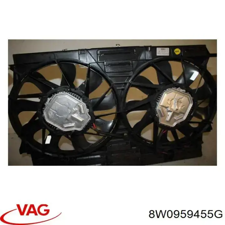 8W0959455G VAG Ventilador elétrico de esfriamento montado (motor + roda de aletas) direito