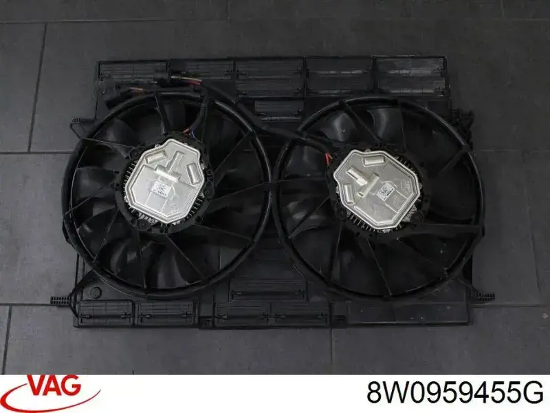 Ventilador elétrico de esfriamento montado (motor + roda de aletas) direito VAG 8W0959455G preço, a partir de 458,73 USD