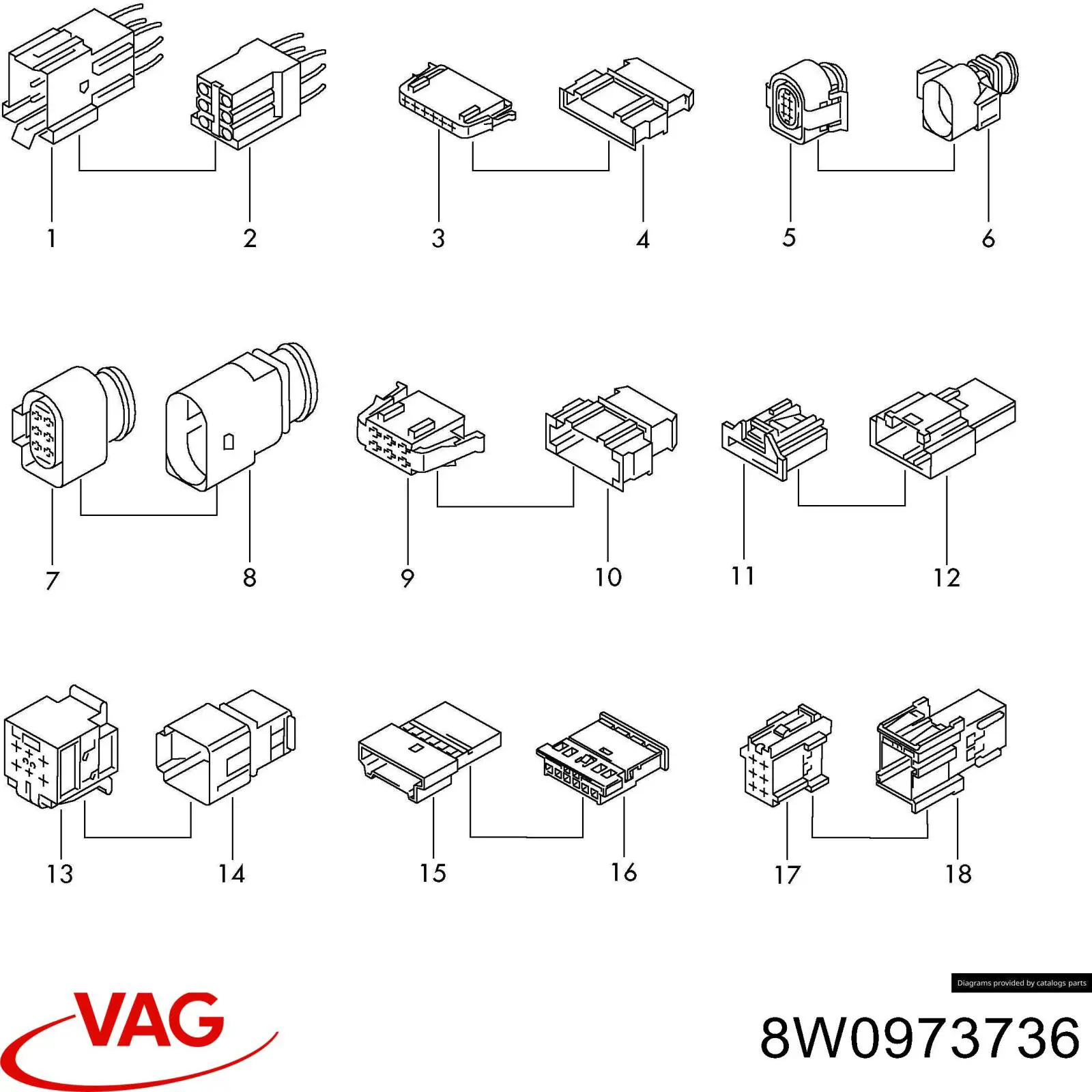  VAG 8W0973736 preço, a partir de 5,01 USD