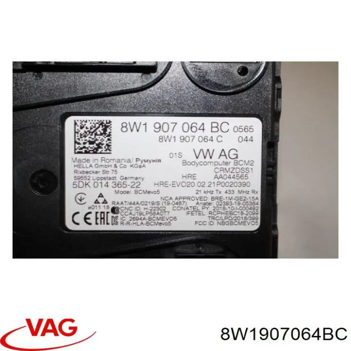 Unidade de conforto VAG 8W1907064BC preço, a partir de 408,07 USD