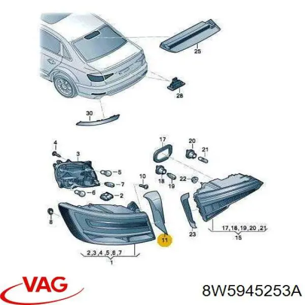  VAG 8W5945253A preço, a partir de 25,54 USD