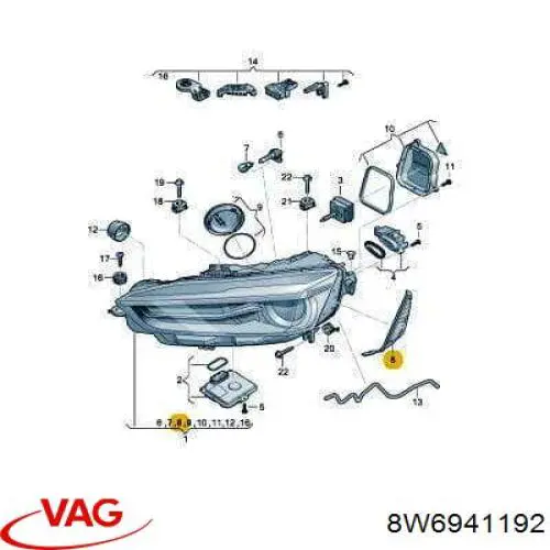  VAG 8W6941192 preço, a partir de 38,36 USD