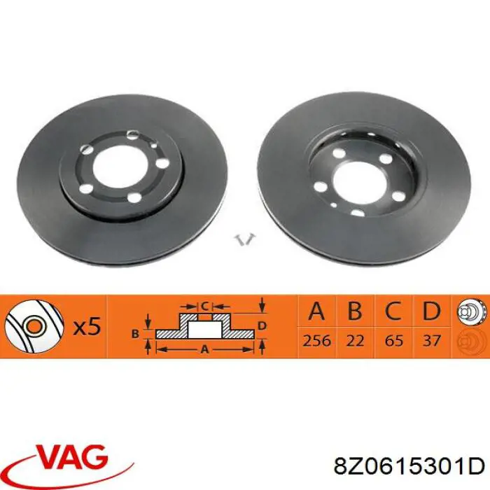 Compre 8Z0615301D VAG Disco do freio dianteiro