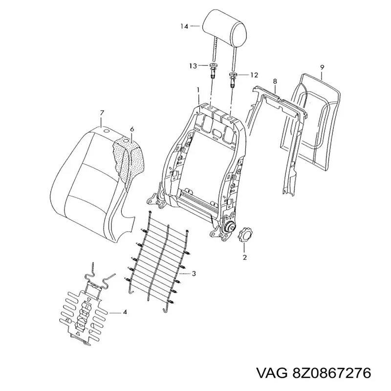 Cápsula (prendedor) de fixação de revestimento de tampa de porta-malas VAG 8Z0867276 preço, a partir de 2,64 USD