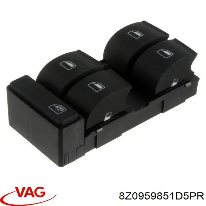 8Z0959851D5PR VAG Unidade de botões dianteira esquerda de controlo de elevador de vidro