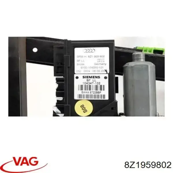 8Z1959802 VAG Motor de acionamento de vidro da porta dianteira direita