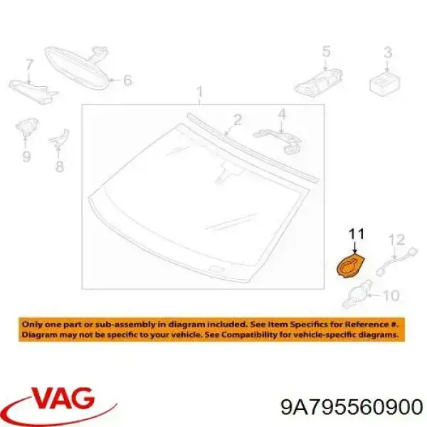 Compre 9A795560900 VAG Chapa de sensor de chuva