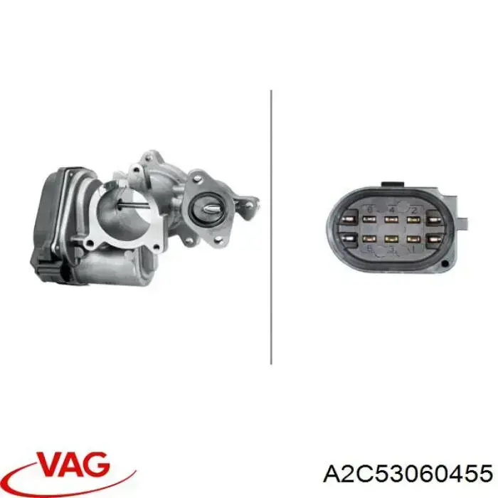 A2C53060455 VAG Válvula segura EGR, de recirculação dos gases