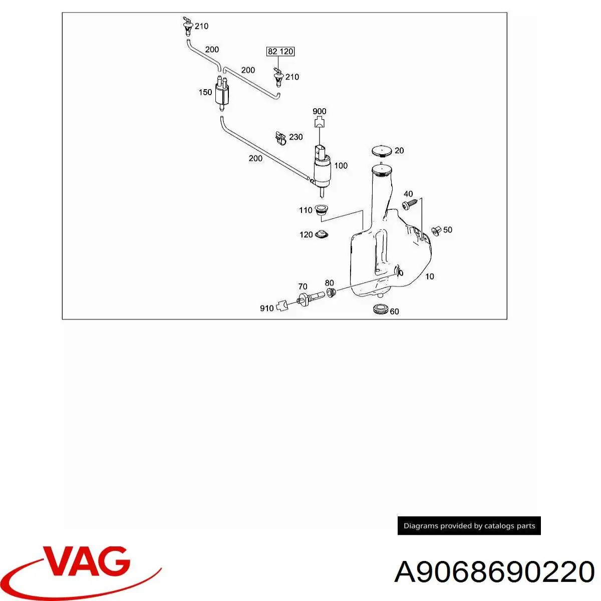 Tanque de fluido para lavador de vidro VAG A9068690220 preço, a partir de 49,37 USD