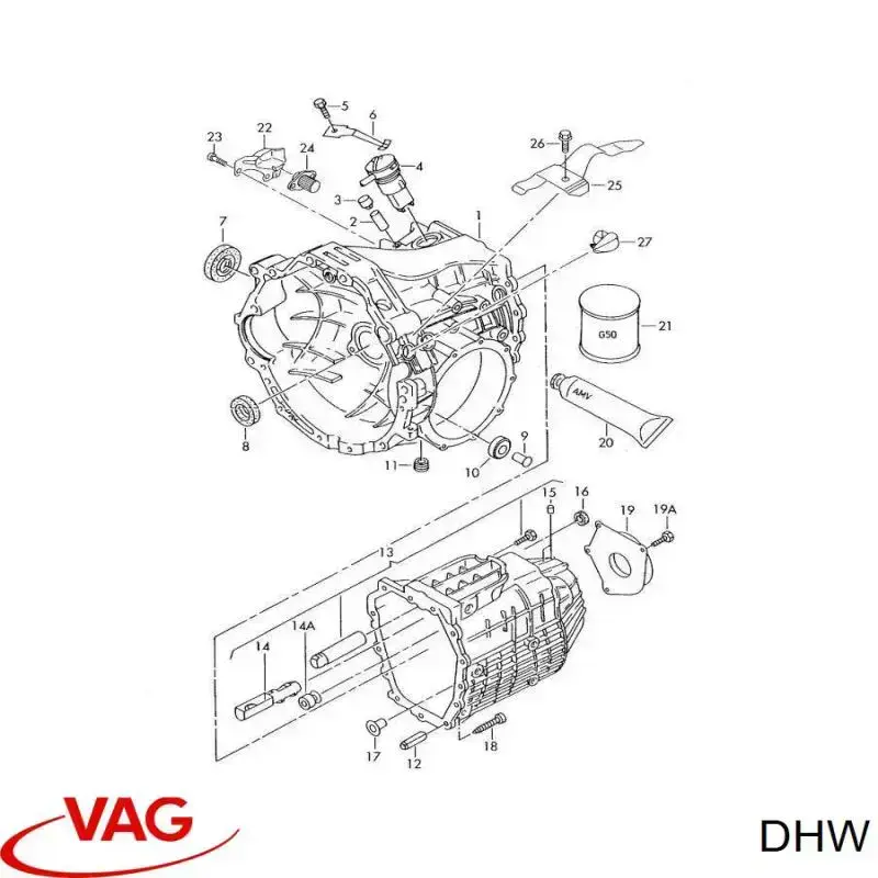 Caixa de Mudança montada (caixa mecânica de velocidades) VAG DHW preço, a partir de 221,72 USD
