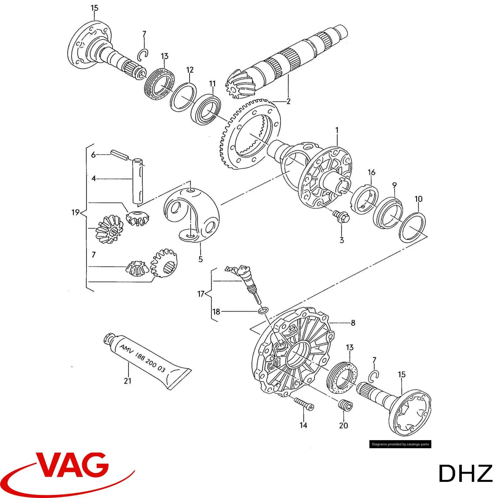 DHZ VAG Caixa de Mudança montada (caixa mecânica de velocidades)