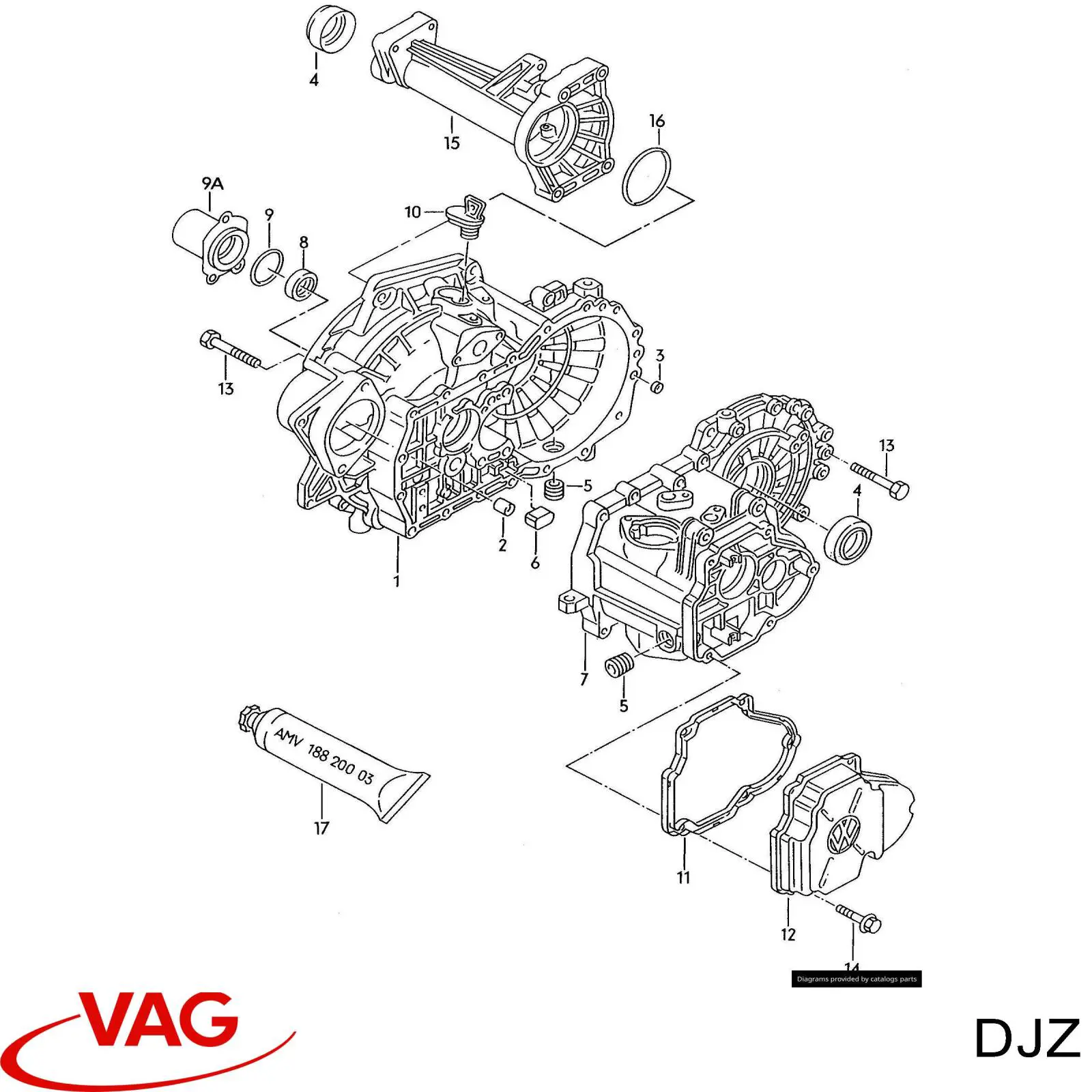DJZ VAG Caixa de Mudança montada (caixa mecânica de velocidades)