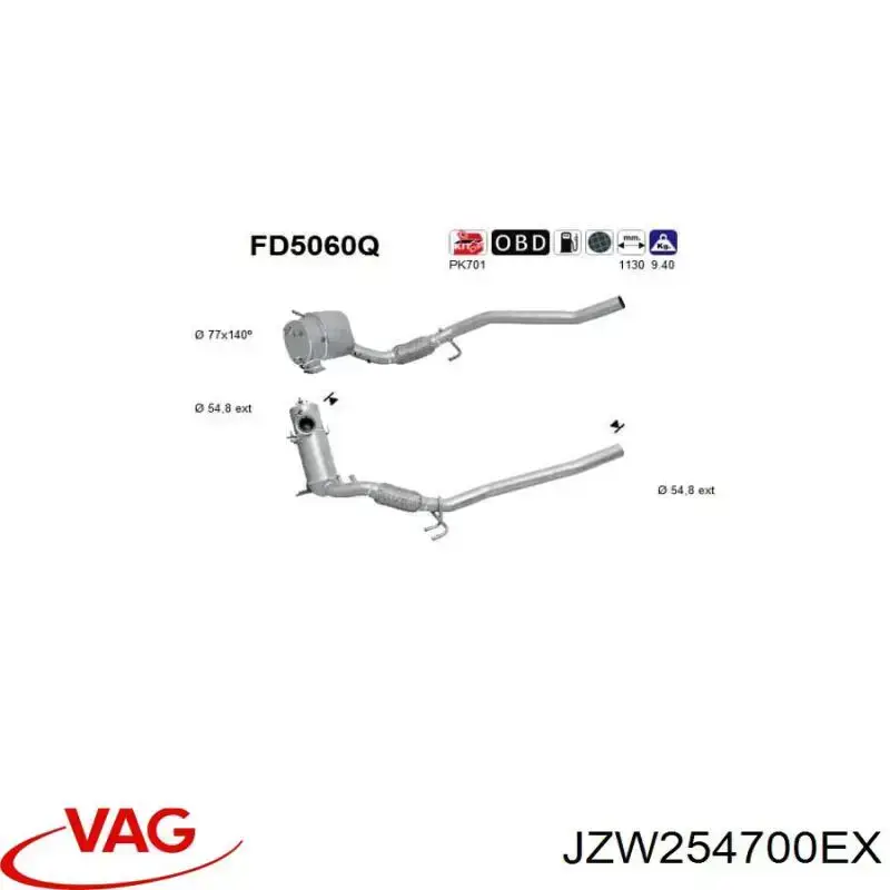 Silenciador, parte dianteira VAG 1K0254707KX preço, a partir de 619,73 USD