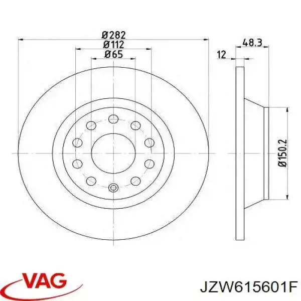 Disco do freio traseiro VAG JZW615601F preço, a partir de 37,38 USD