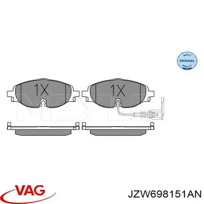 Sapatas do freio dianteiras de disco VAG JZW698151AN preço, a partir de 44,16 USD