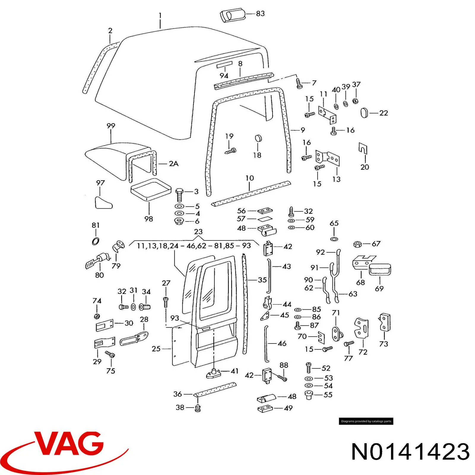  VAG N0141423 preço, a partir de 0,96 USD