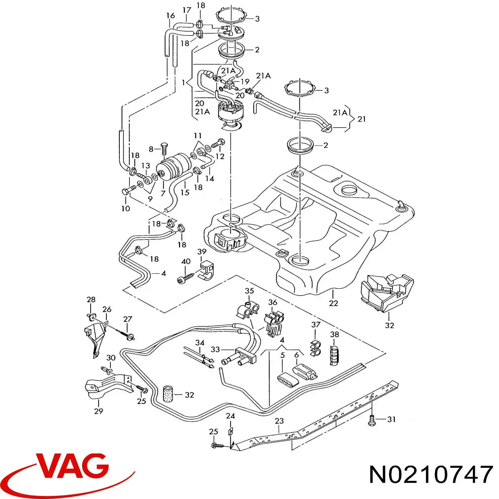  VAG N0210747 preço, a partir de 25,29 USD