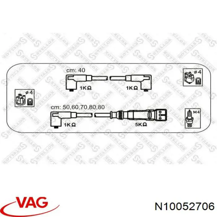 Fios de alta voltagem, kit VAG N10052706 preço, a partir de 62,02 USD