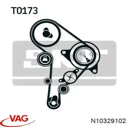 N10329101 VAG Correia do mecanismo de distribuição de gás, kit