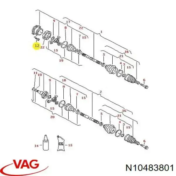  VAG N10483801 preço, a partir de 3,46 USD