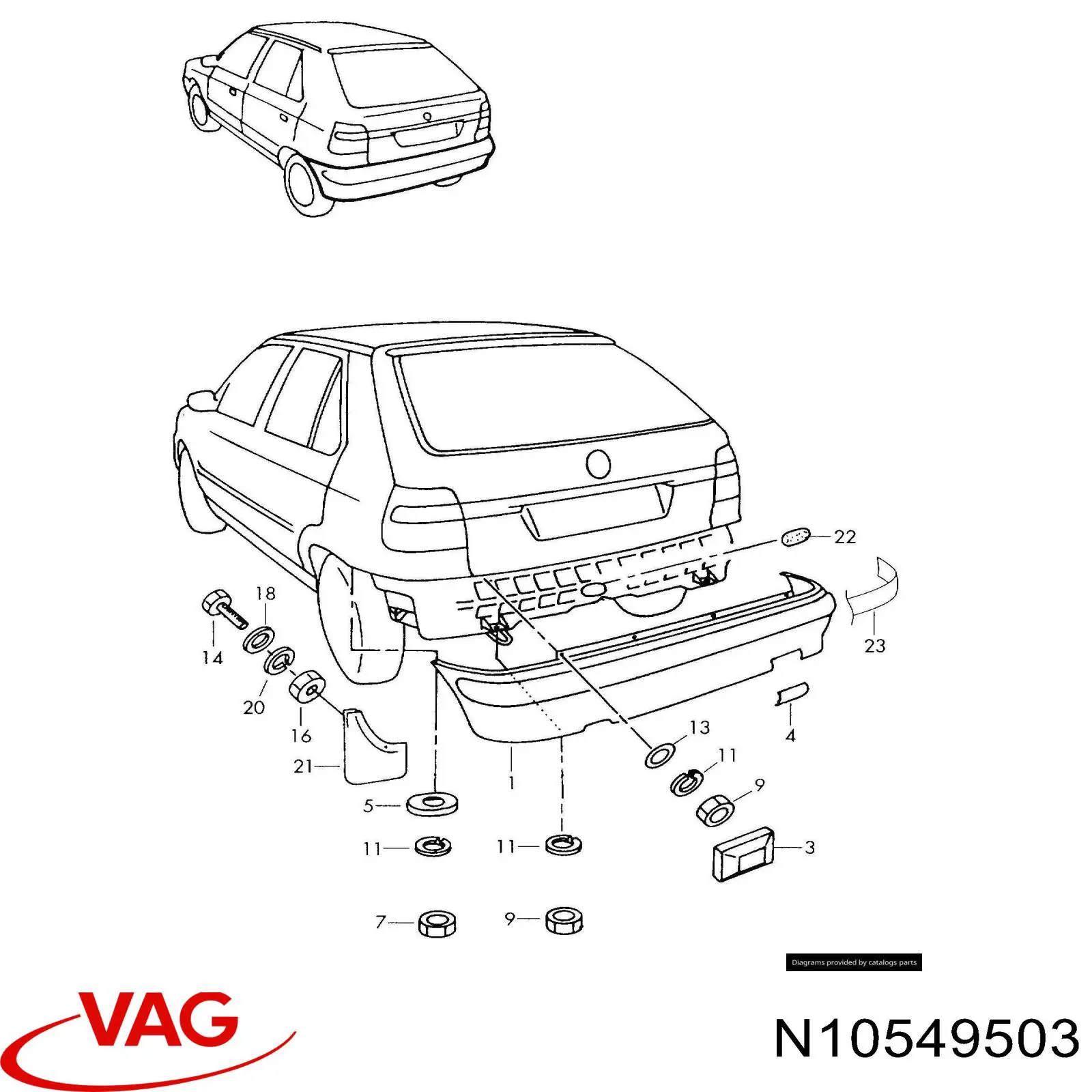  VAG N10549503 preço, a partir de 2,27 USD