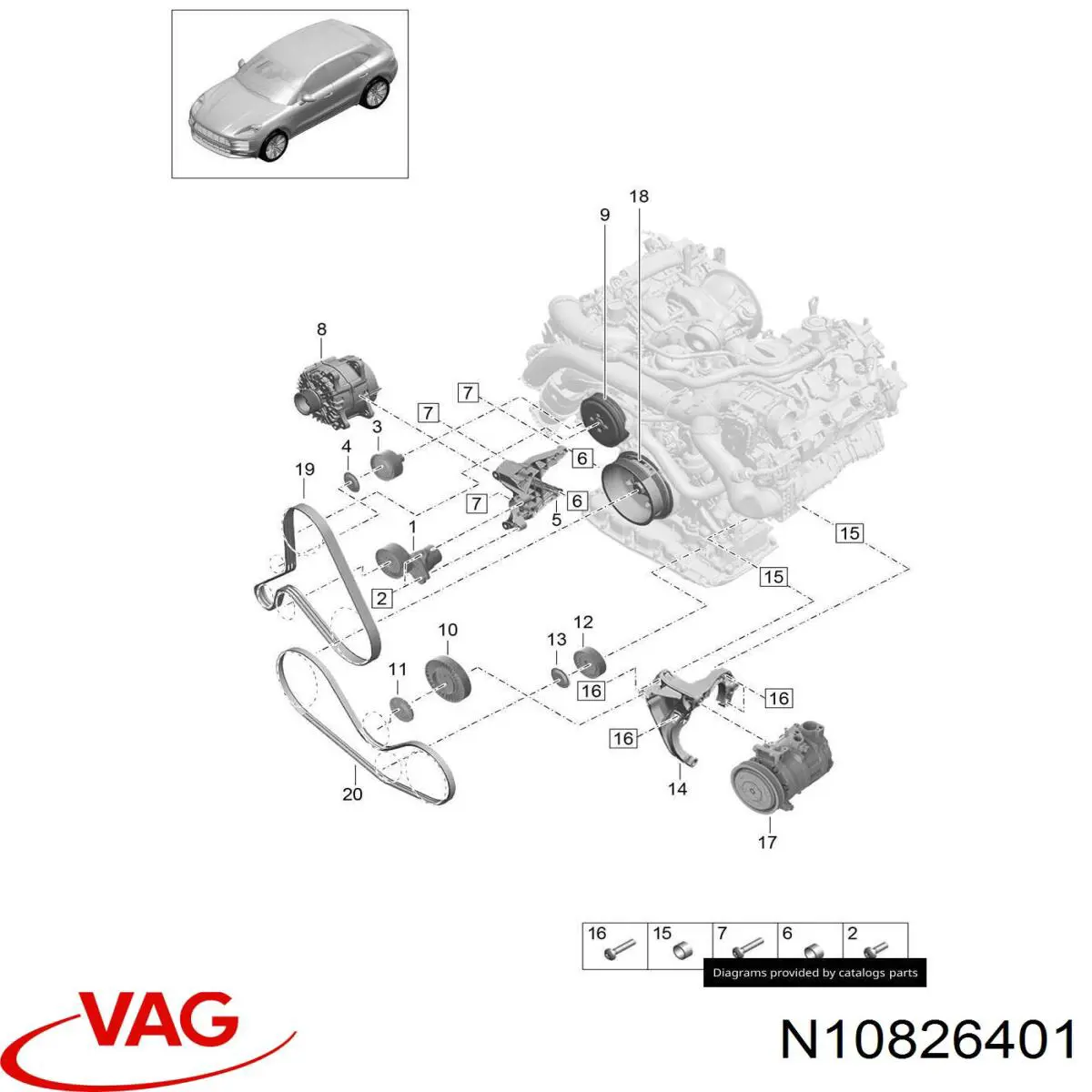  VAG N10826401 preço, a partir de 2,85 USD