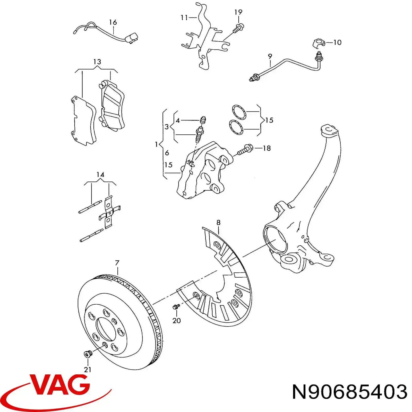 Parafuso do freio de suporte VAG N90685402 preço, a partir de 6,80 USD