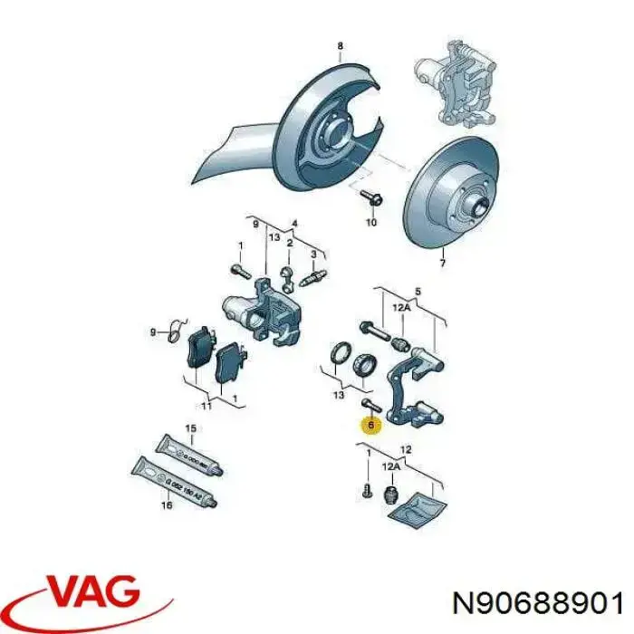 N90688901 VAG Parafuso de cabeça de motor (CBC)