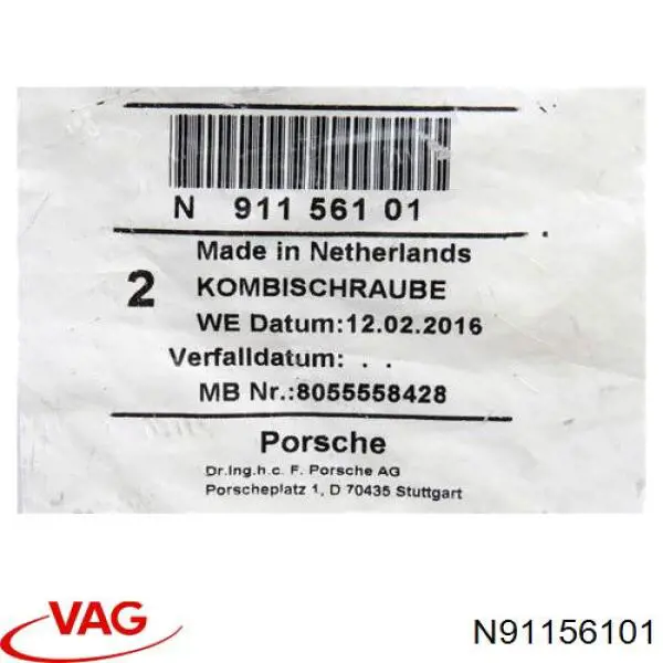  VAG N91156101 preço, a partir de 5,38 USD