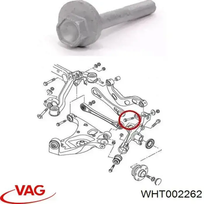 Parafuso de fixação de braço oscilante de inclinação traseiro, externo VAG WHT002262 preço, a partir de 16,09 USD