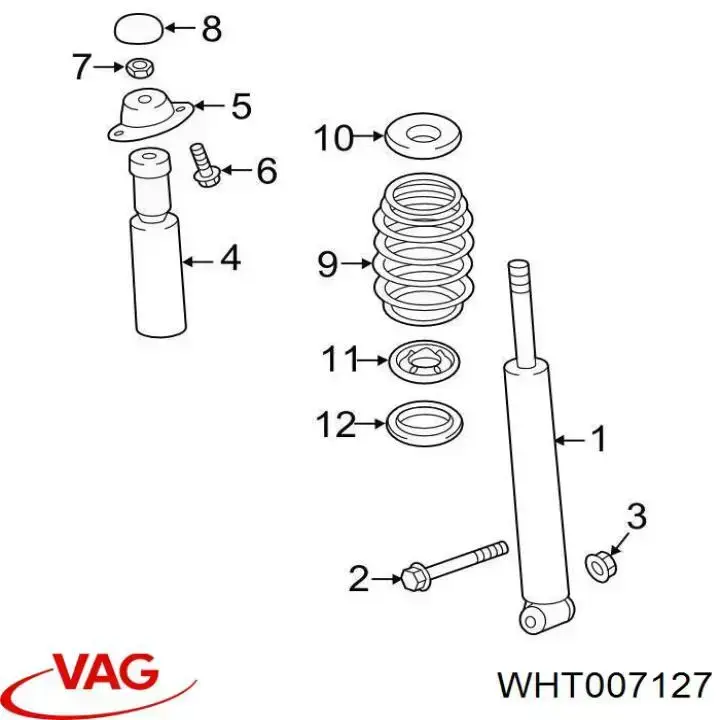 Amortecedor traseiro VAG WHT007127 preço, a partir de 55,19 USD