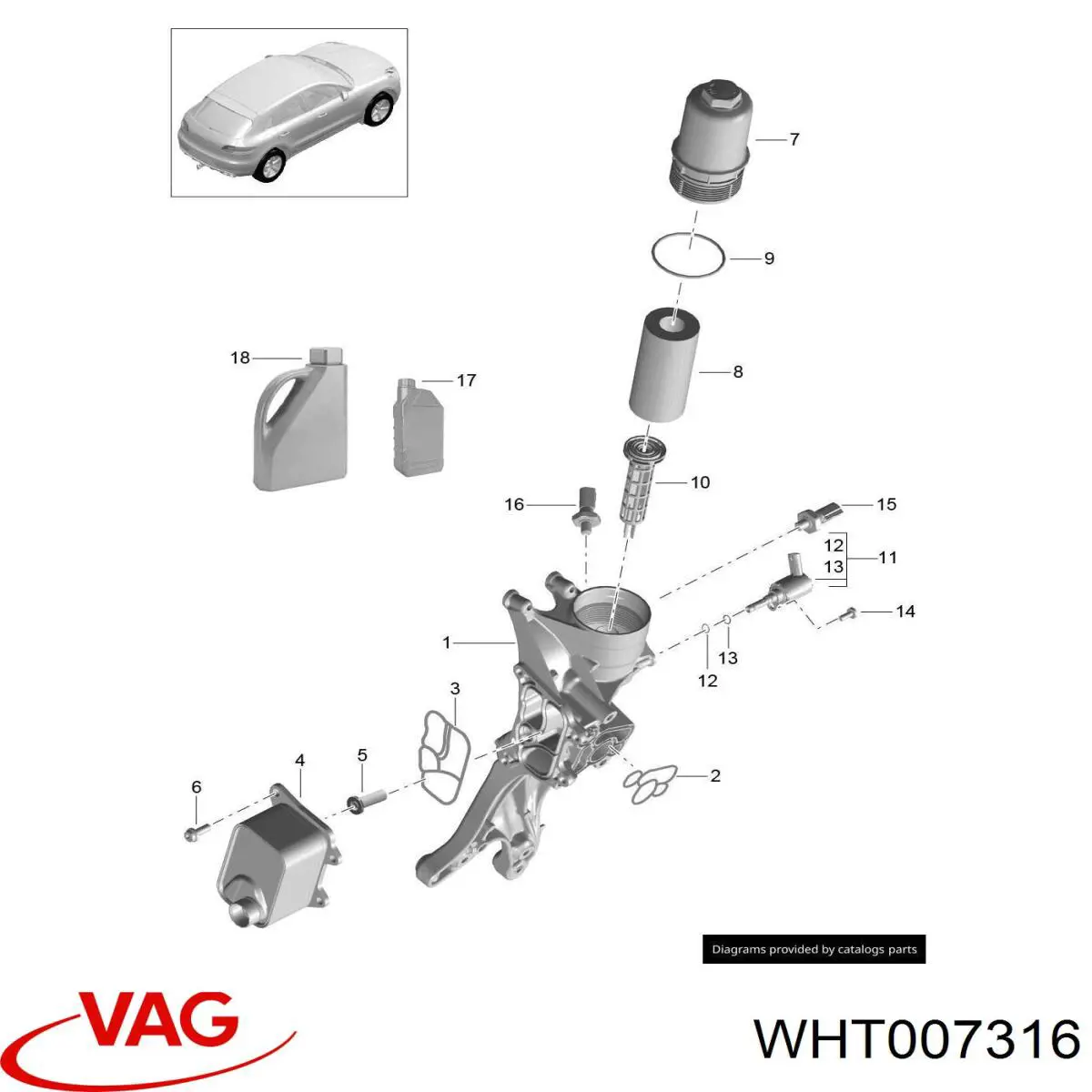WHT007316 VAG Vedante do radiador de óleo