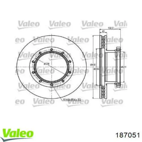 Compre 187051 VALEO Disco do freio dianteiro