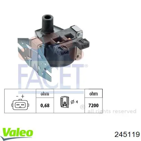 Compre 245119 VALEO Bobina de ignição