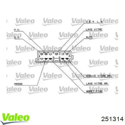 Comutador direito instalado na coluna da direção 6239J1 Peugeot/Citroen