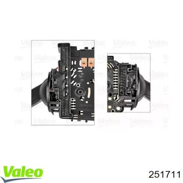 6C0953513B VAG Comutador esquerdo instalado na coluna da direção