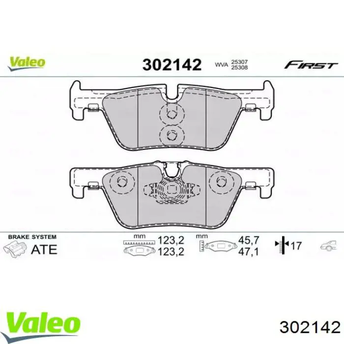Sapatas do freio traseiras de disco VALEO 302142 preço, a partir de 32,15 USD