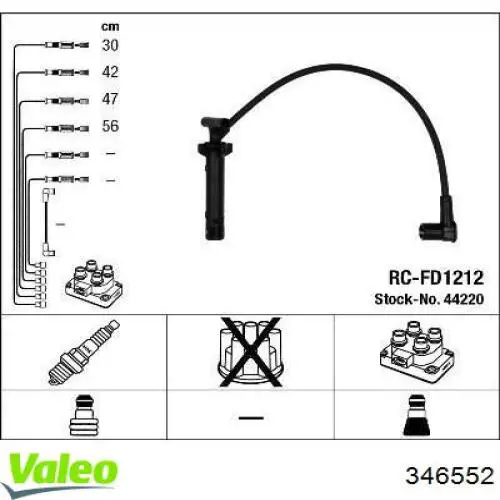 Fios de alta voltagem, kit VALEO 346552 preço, a partir de 41,27 USD