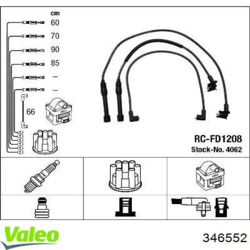 Compre 346552 VALEO Fios de alta voltagem, kit