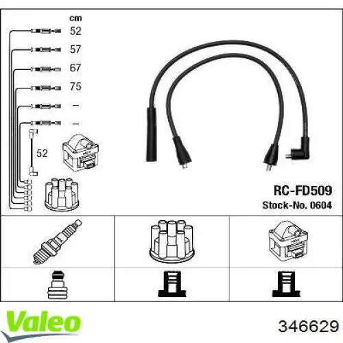 Compre 346629 VALEO Fios de alta voltagem, kit