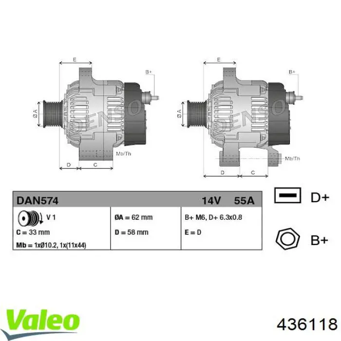 Gerador 436118 VALEO