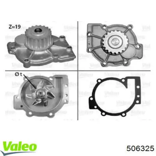 Bomba de água (bomba) de esfriamento VALEO 506325 preço, a partir de 55,30 USD