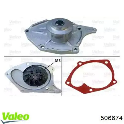 Bomba de água (bomba) de esfriamento VALEO 506674 preço, a partir de 53,21 USD