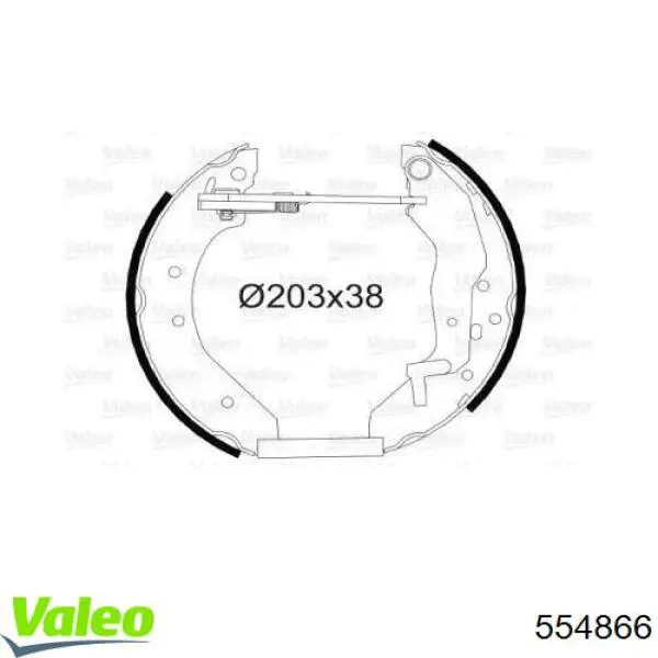 Sapatas do freio traseiras de tambor VALEO 554866 preço, a partir de 21,31 USD