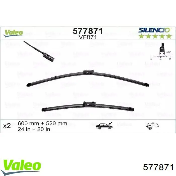 Compre 8U1955425A VAG Limpa-pára-brisas do pára-brisas, kit de 2 un.