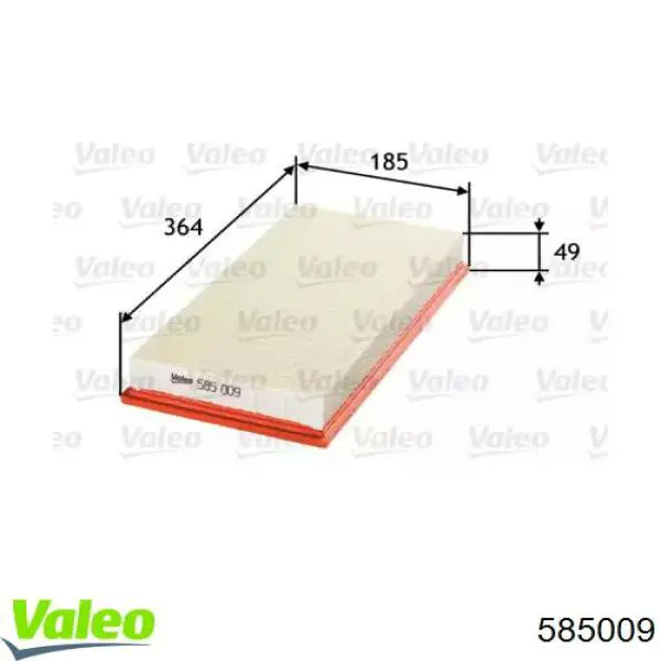 Compre 585009 VALEO Filtro de ar