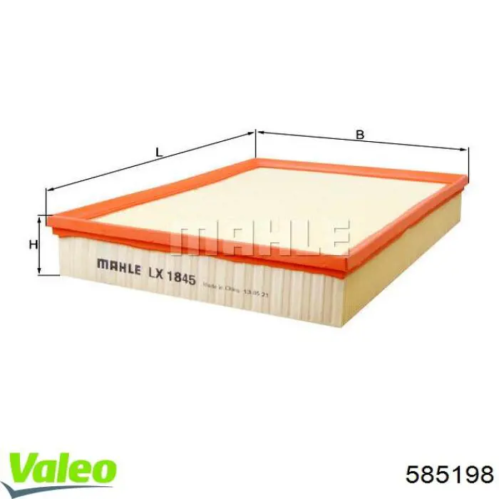 Filtro de ar 585198 VALEO