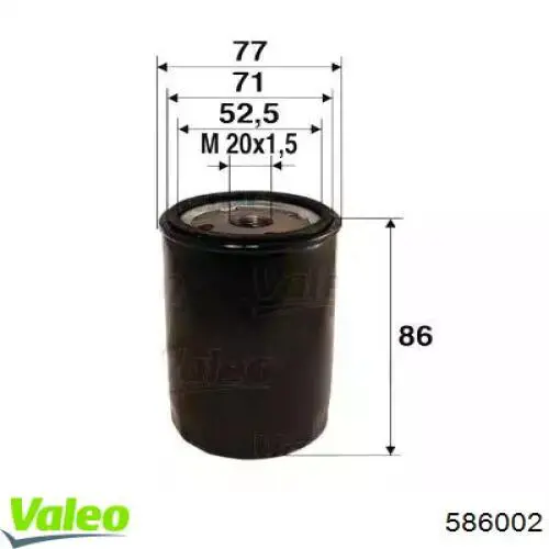 Filtro de óleo VALEO 586002 preço, a partir de 5,55 USD