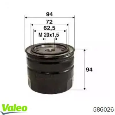 Filtro de óleo VALEO 586026 preço, a partir de 6,29 USD