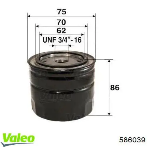 Filtro de óleo VALEO 586039 preço, a partir de 6,12 USD